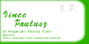 vince paulusz business card